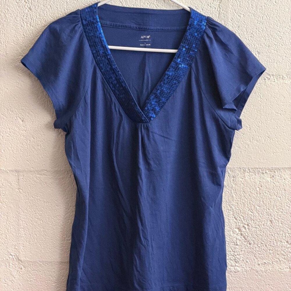 Apt. 9 Navy Blue V-Neck T-Shirt